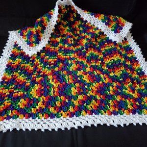 Crochet Rainbow Baby Blanket/New